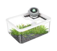 Small Fish Tank, Landscape Set Turtles, 11.42x8.66in Desktop Hydroponic Aquarium, USB Pump Light, Hospital Aquaponics for Bedroom, Jellyfish, Bookshelf, Reef Shrimp