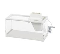 Small Fish Tank - Mini Low Voltage Aquarium, Quiet Pump System, Large Top Opening, LED Light Feature, Transparent Durable Construction | Compact Decorative Fish Bowl, Easy Maintenance Design Office