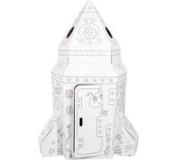 Small Foot 10018 Rocket Playhouse Made of Sturdy Craft Cardboard, Customisable with Colouring Pencils or Felt Painters Jouet, multicolore, 105 x 105 x 169 cm