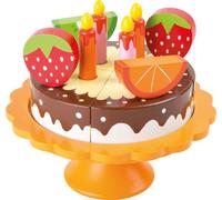 Small Foot 10167 Accessoires de cuisine pour enfants Gâteau d'anniversaire en bois, coloré, 13 pièces (1 set)
