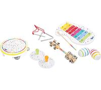 small foot 10383 Set musical "Sound" en bois, Maracas, clochettes, xylophone, cymbale, tambourin ou triangle, à partir de 3 ans