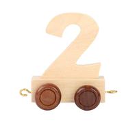Small Foot 10554 Train De Chiffre en Bois Naturel. Le Wagon De Quatre Roues Numéroté 2" S'accroche À d'autres Chiffres pour Former Ge, Numéro de Téléphone Et Bien d'autres Choses