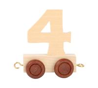 Small Foot 10556 Train De Chiffre en Bois Naturel. Le Wagon De Quatre Roues Numéroté 4" S'accroche À d'autres Chiffres pour Former Ge, Numéro de Téléphone Et Bien d'autres Choses