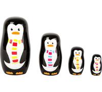 Small Foot 10619 Poupées Russes en Bois représentant 4 Pingouins de Tailles et De Coloris Différents Développant la Coordination Main-Œil. Peuvent Également Servir De Décoration