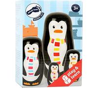 Small Foot 10619 Poupées Russes en Bois représentant 4 Pingouins de Tailles et De Coloris Différents Développant la Coordination Main-Œil. Peuvent Également Servir De Décoration