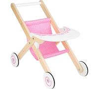 Small Foot 10741 Buggy poupée Rêve de Filles en Bois avec Roues recouvertes de Caoutchouc, avec Tablette, Accessoires de poupées