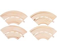small foot 10808 Kit de route "Virages" en bois, 4 pièces, compatible avec tous les chemins de fer en bois courants, à partir de 3 ans