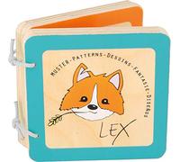small foot 10863 Livre pour bébé "Lex" (motifs) en bois, pour l'enseignement des motifs pour jeunes enfants, résistant à la salive et sans danger, à partir de 12 mois