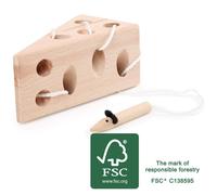 Small Foot 11053 Cat and Mouse wooden threading game, FSC 100%-certified, for ch