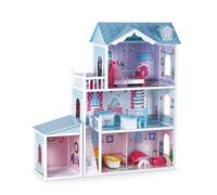 Small Foot 11068 Maison de poupée Villa de Luxe en Bois, 3 étages avec Garage Comprenant 12 Meubles, pour Les 8 Ans