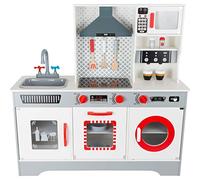 small foot 11081 Cuisine pour enfants de qualité supérieure en bois, avec machine à café intégrée, lave-vaisselle, lave-linge etc., à partir de 3 ans