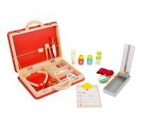Small Foot 11160 Malette de docteur "Premiers secours" en bois, avec accessoires tels que stéthoscope, thermomètre clinique et seringue, à partir de 3 ans