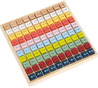 small foot 11163 Table de multiplication multicolore "Educate" en bois, avec 82 cubes numériques pour apprendre le petit 1x1, à partir de 6 ans