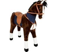 cheval d'équitation Cheval XL junior en peluche 100 cm marron
