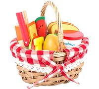 Small Foot 11282 Panier Pique-Nique avec Aliments à découper en Bois, Accessories Boutique marchande, Jouet pour Jeu de rôle pour Enfants à partir de 3 Ans
