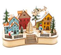 Small Foot 11391 Lampe de Village de Noël, en Bois, Paysage d'hiver avec Éclairage