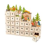 Small Foot 11392 Calendrier de L'avent Crèche de Noël en Bois avec Éclairage