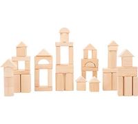 Small Foot 11396 Blocs de Constructions en Bois Naturel, en Bois, certifié Fsc 100%, 50 pièces, Set de Construction Robuste