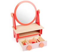Small Foot 11409 Coiffeuse Retro avec Miroir, en Bois, avec Tiroir et 5 Ustensiles de Maquillage et de Coiffure