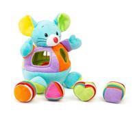 Small Foot 11419 Plush Shape-Fitting Mouse, Motor Activity Toy with Rattle and N