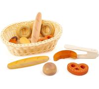 Small Foot 11444 Breadbasket Set Fresh, Made of Wood, with Baked Goods Tongs, Ac