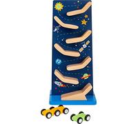 Small Foot 11446 Espace en Cascade, en Bois, Une Tour en marbre pour Jeunes astronautes, avec 2 Voitures Jouets, Multicolore