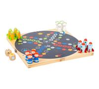 Small Foot 11452 Ludo Space, en Bois, Jeu de Société pour Voyager, avec 2 Dés Différents, Jeu Familial