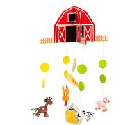Small Foot 11455 Mobile Ferme en Bois avec de Jolies Figurines d'animaux et Une Ferme Classique pour La Chambre de Bébé