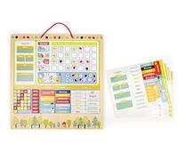 small foot 11460 Calendrier magnétique "Educate", tableau d'apprentissage en bois certifié FSC®100%, planning journalier pour enfants