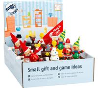 Small Foot 11463 Présentoir Poussoirs de Noël en Bois, Ensemble de 12, Figures Se Trémoussant de Façon Amusante en Appuyant sur La Touche