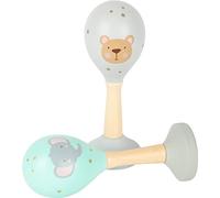 Small Foot 11474 Amusants Animaux de Saut en Bois, 4 Animaux Mignons à Pousser vers Le Bas Sautent Joyeusement dans L'air