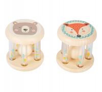 Small Foot Design – Hochet Animaux Pastel avec billes – 2 pièces
