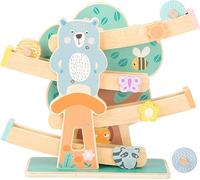 Small Foot Design - Jouets en bois 11474 - 4 animaux mignons à pousser, sautent dans l'air