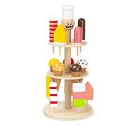 Small Foot Design Présentoir à glaces en bois – 15 sortes, accessoire boutique et cuisine enfant 2+
