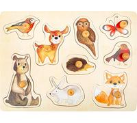 Small Foot 11499 Set de Puzzle Animaux forrestiers en Bois avec de Jolis Motifs d'animaux, à partir de 12 Mois