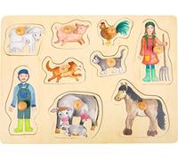 Small Foot 11500 Set de Puzzle La Vie à La Ferme et à La Campagne en Bois avec Différents Motifs, À partir de 12 Mois