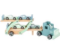 Small Foot 11510 Chicago Chariot de Transport en Bois avec Rampe de Chargement Mobile, remorque Amovible et 4 Voitures, à partir de 3 Ans Multicolore