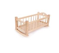 Small Foot 1158 Berceau de poupée en Bois Naturel, Style Classique orné d’Un cœur taillé dans Le Bois