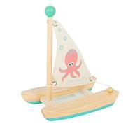 Small foot 11656 Jouet Aquatique Catamaran Pieuvre en Bois, Jouet de Bain pour l'eau, pour Enfants à partir de 24 Mois