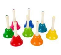 Small Foot 11693 Set de Cloches à Main, 8 pièces, Jouets pour l'éducation Musicale dés Le Plus Jeune âge, Instrument de Musique en Bois, à partir de 3 Ans