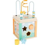 Cube d'activité - Small Foot - 15 cm - Multicolore - Bois et acier - Pour bébé à partir de 12 mois