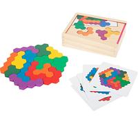 Small Foot 11729 Jeu éducatif Puzzle en Bois hexagone, Puzzle de Forme en Bois, de la Reconnaissance des Couleurs et des Formes, à partir de 3 Ans