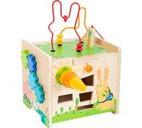 Small Foot 11732 Cube de motricité Lapin, Jouet de motricité en Bois sur Cinq Faces jouables, à partir de 12 Mois