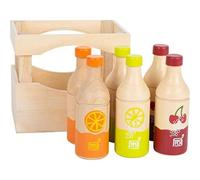 Small Foot 11739 "Fresh Wooden Crate, 6 Bottles of 3 Varieties, Accessories for