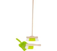 Small Foot Design Set de nettoyage 11767 – Balai vert en bois et plastique, robuste, dès 3 ans