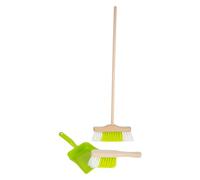 Small Foot Design Set de nettoyage 11767 – Balai vert en bois et plastique, robuste, dès 3 ans