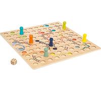 Small Foot 11785 Jeu de Serpent et d'échelle en Bois XL pour 6 Joueurs, Jeu de société en Grand Format à partir de 4 Ans, Beige