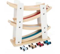 Small Foot Design - Jouet en bois 11873 Classique - pistes de course colorées, 18 mois - Blanc