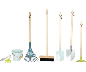 Small Foot 11883 Grand Set d'outils de Jardin, avec des Boucles Pratiques et dans des Couleurs Modernes, à partir de Trois Ans Multicolore