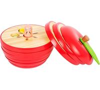 Small Foot 11915 Jeu éducatif Logisteck Pomme, avec des chenilles colorées et Amusantes, Jeu à enficher pour Les Enfants, à partir de 3 Ans